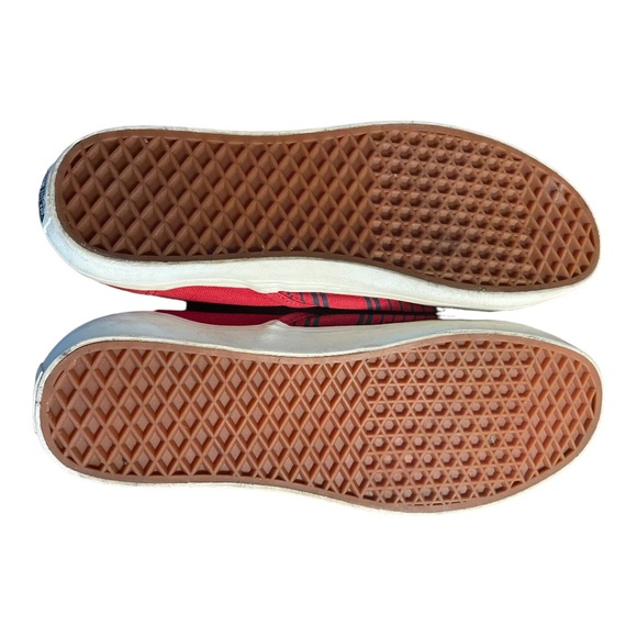 VANS Coastal Slip On Low Profile Red & Navy Striped Sneakers Men Size 11.5 - Picture 10 of 12